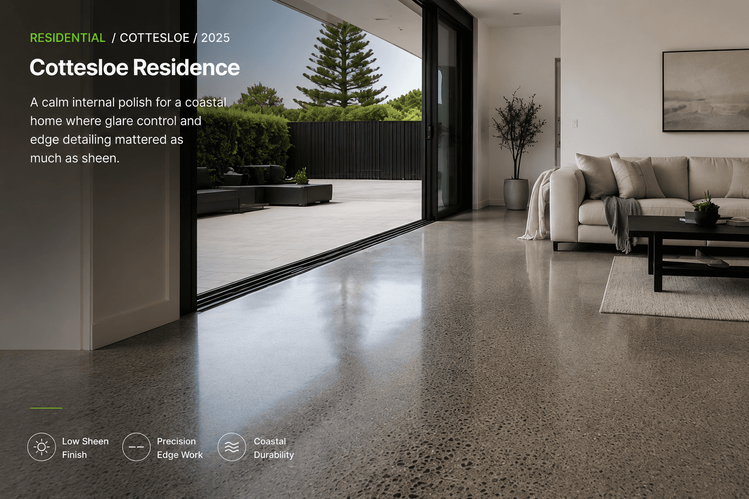 Cottesloe Residence concrete flooring project