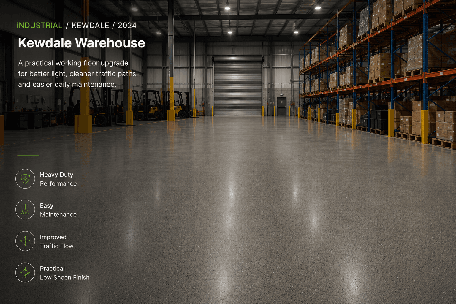 Kewdale Warehouse concrete flooring project