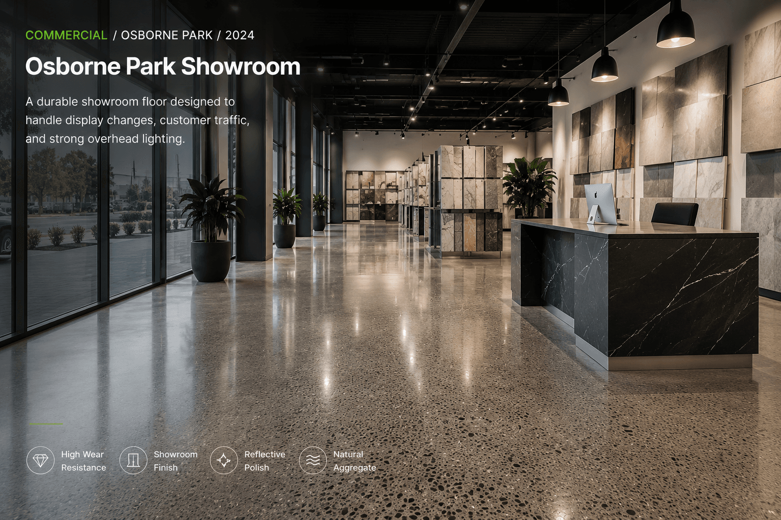 Osborne Park Showroom concrete flooring project